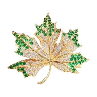 Vintage Green Rhinestones Leaf Hijab Brooch/Pin